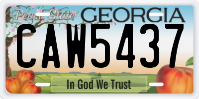 GA license plate CAW5437