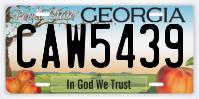 GA license plate CAW5439