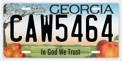 GA license plate CAW5464