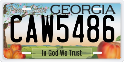 GA license plate CAW5486