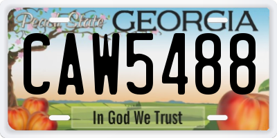 GA license plate CAW5488