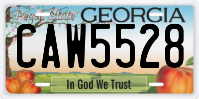 GA license plate CAW5528