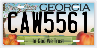 GA license plate CAW5561