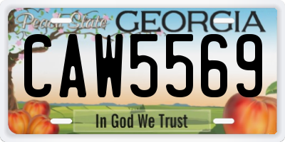 GA license plate CAW5569