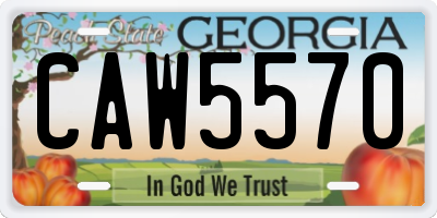 GA license plate CAW5570