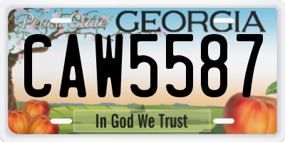 GA license plate CAW5587
