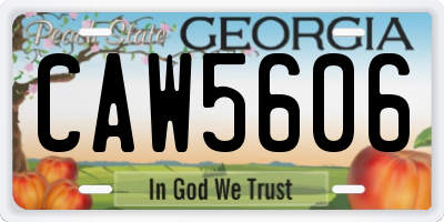 GA license plate CAW5606