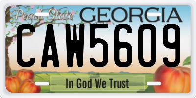 GA license plate CAW5609