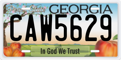 GA license plate CAW5629