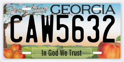 GA license plate CAW5632