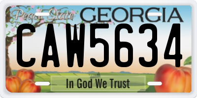 GA license plate CAW5634