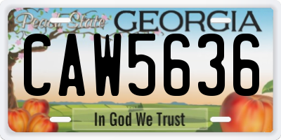 GA license plate CAW5636