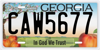GA license plate CAW5677