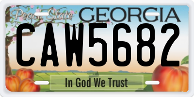 GA license plate CAW5682