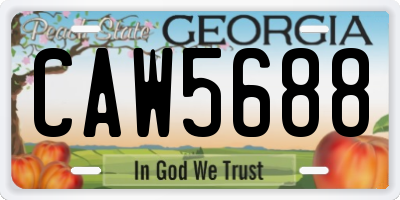 GA license plate CAW5688