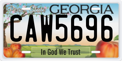 GA license plate CAW5696
