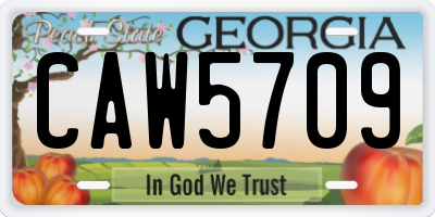 GA license plate CAW5709