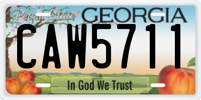 GA license plate CAW5711