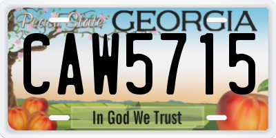 GA license plate CAW5715
