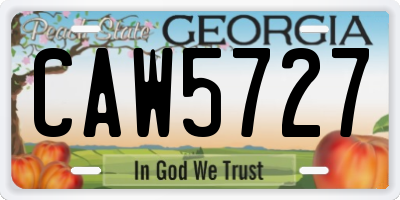 GA license plate CAW5727