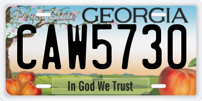 GA license plate CAW5730