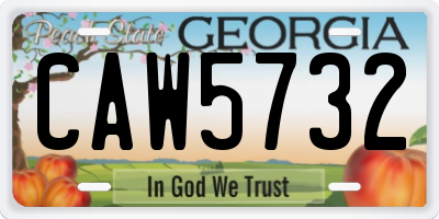 GA license plate CAW5732