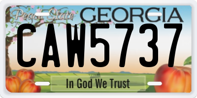 GA license plate CAW5737