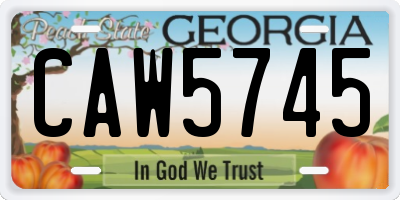 GA license plate CAW5745