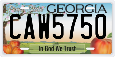 GA license plate CAW5750