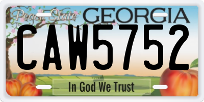 GA license plate CAW5752