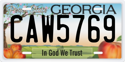 GA license plate CAW5769