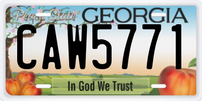 GA license plate CAW5771