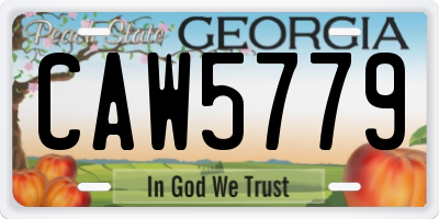 GA license plate CAW5779
