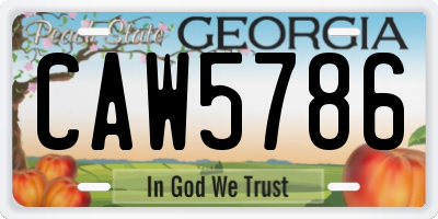 GA license plate CAW5786