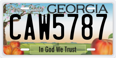 GA license plate CAW5787