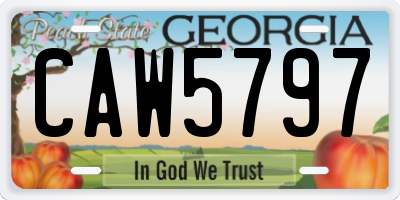 GA license plate CAW5797