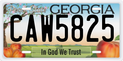 GA license plate CAW5825