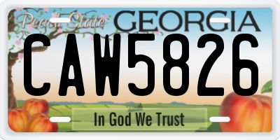 GA license plate CAW5826