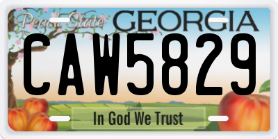 GA license plate CAW5829