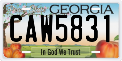 GA license plate CAW5831