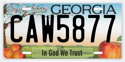 GA license plate CAW5877