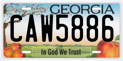 GA license plate CAW5886