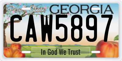 GA license plate CAW5897
