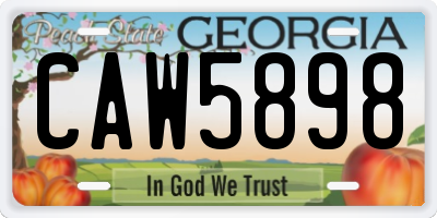 GA license plate CAW5898
