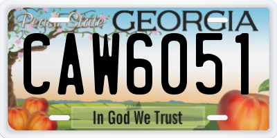 GA license plate CAW6051