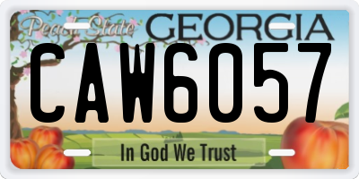 GA license plate CAW6057