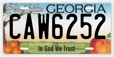 GA license plate CAW6252