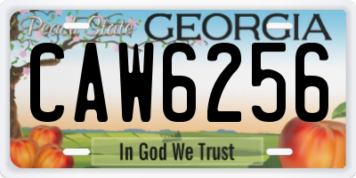GA license plate CAW6256