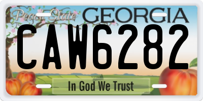 GA license plate CAW6282