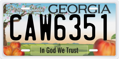 GA license plate CAW6351